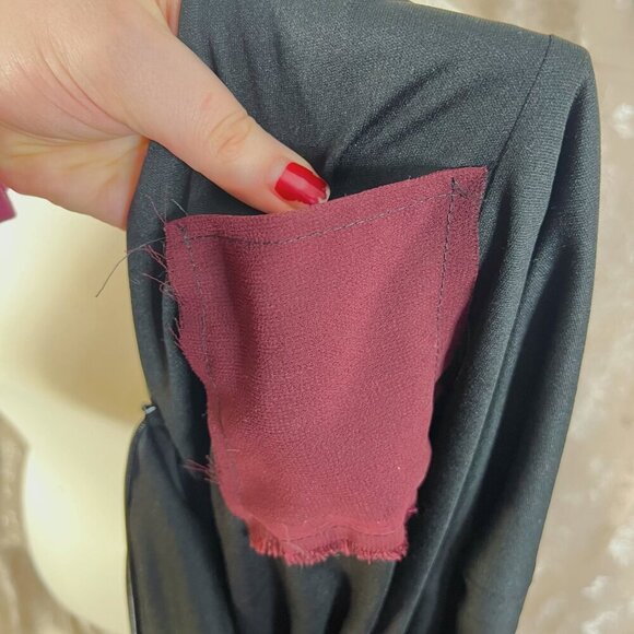 Vintage Dave & Johnny Black Gold Beaded Gown Mesh Detailing Formal Dress Size 8 - Picture 10 of 13